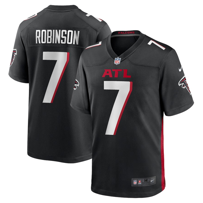 Youth Atlanta Falcons #7 Bijan Robinson Black Stitched Game Jersey